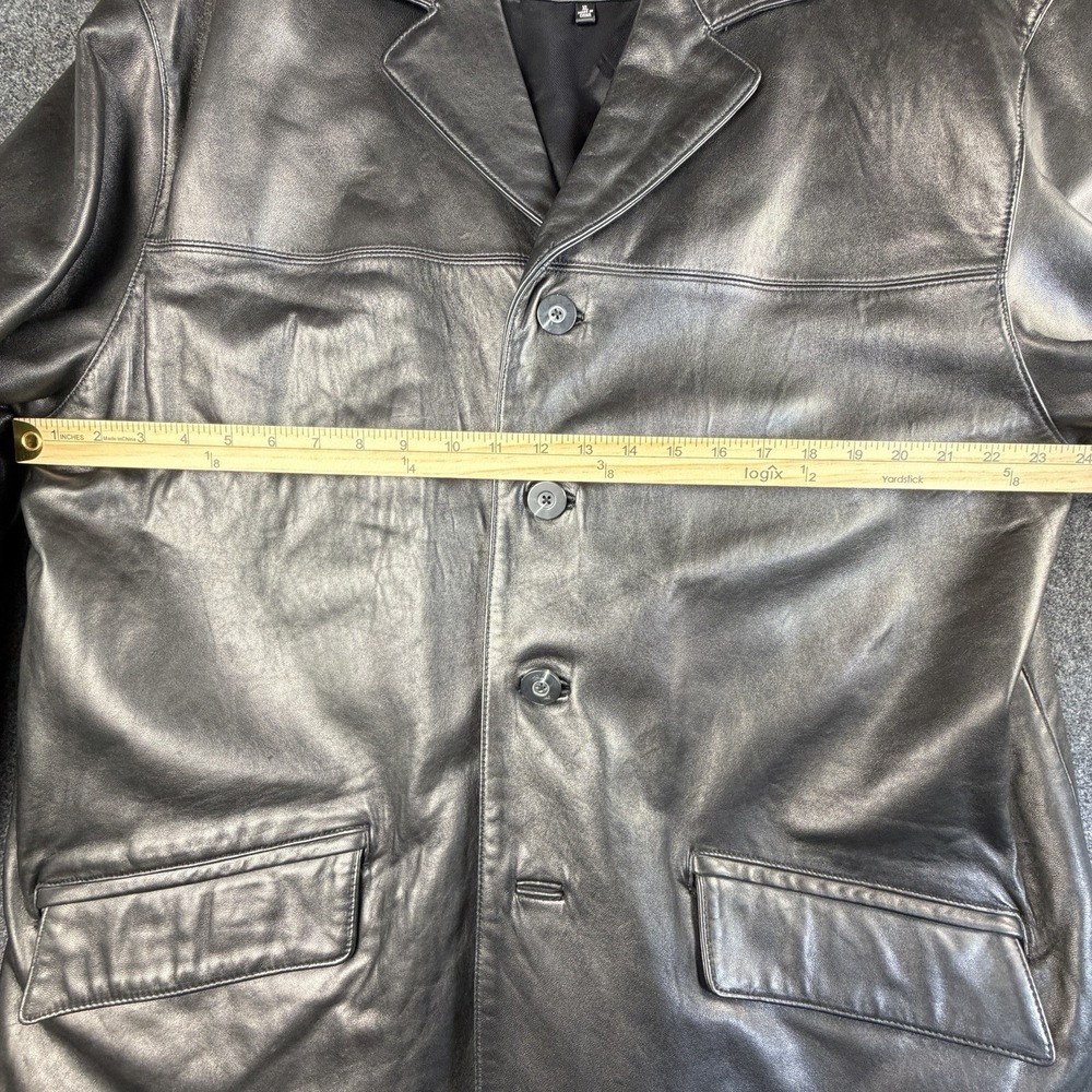 Brandon Thomas Genuine Lambskin Leather Jacket Mens XL Black Soft Button Coat - Picture 3 of 13